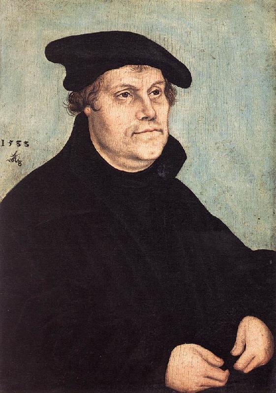 CRANACH, Lucas the Elder Portrait of Martin Luther dfg oil painting image